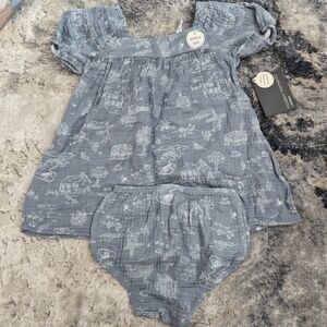 Adorable Blue Baby Dress Set